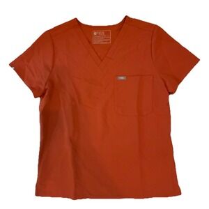 FIGS Technical Collection Large Catarina One‑Pocket Scrub Top terracotta PO2829